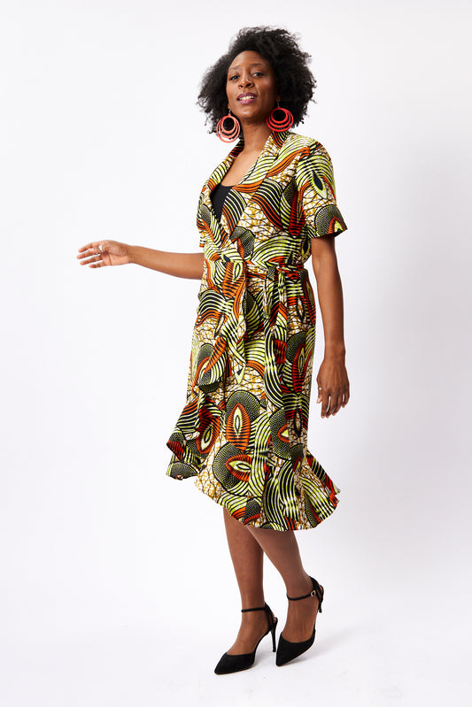 Frill Wrap Dress