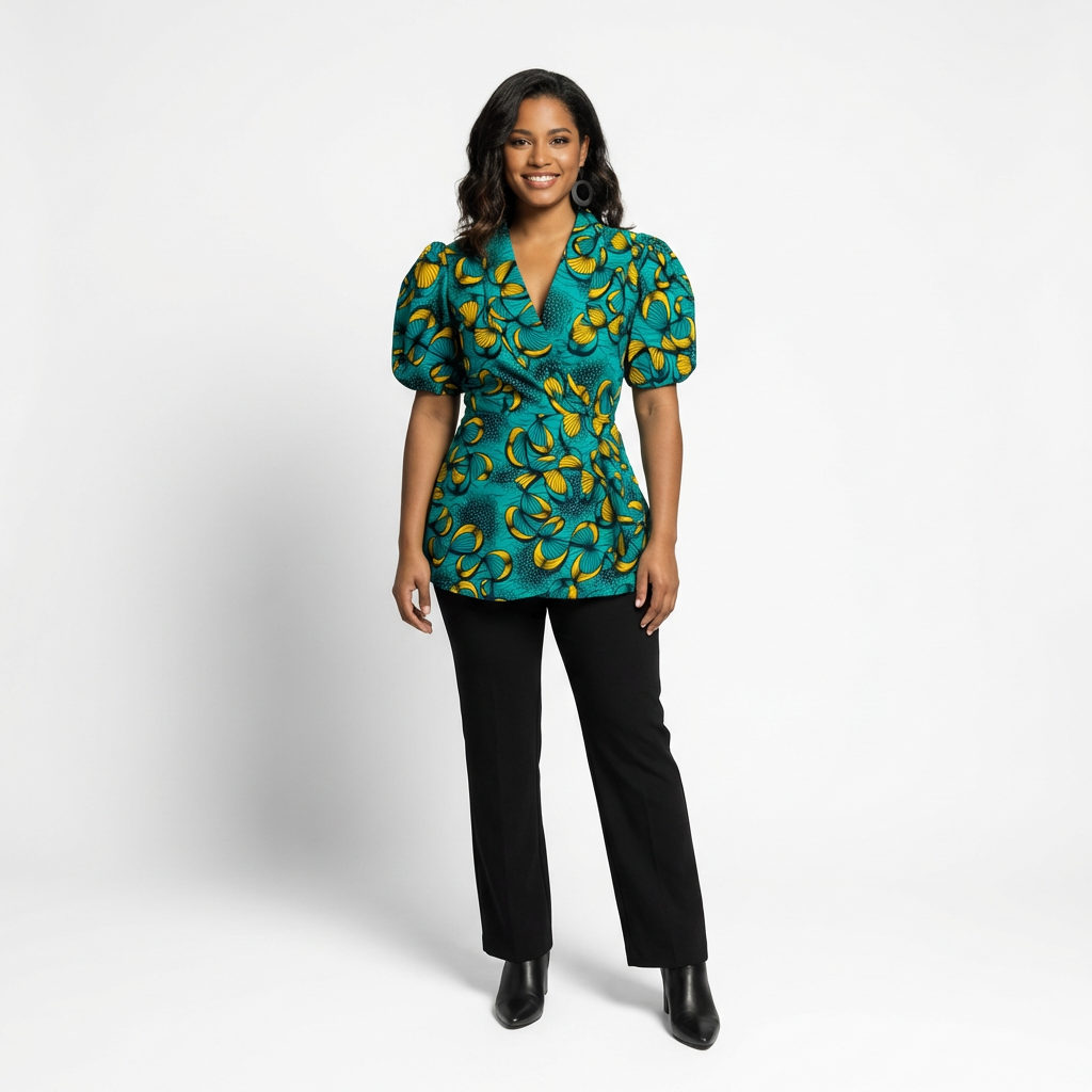 Semi wrap frill top
