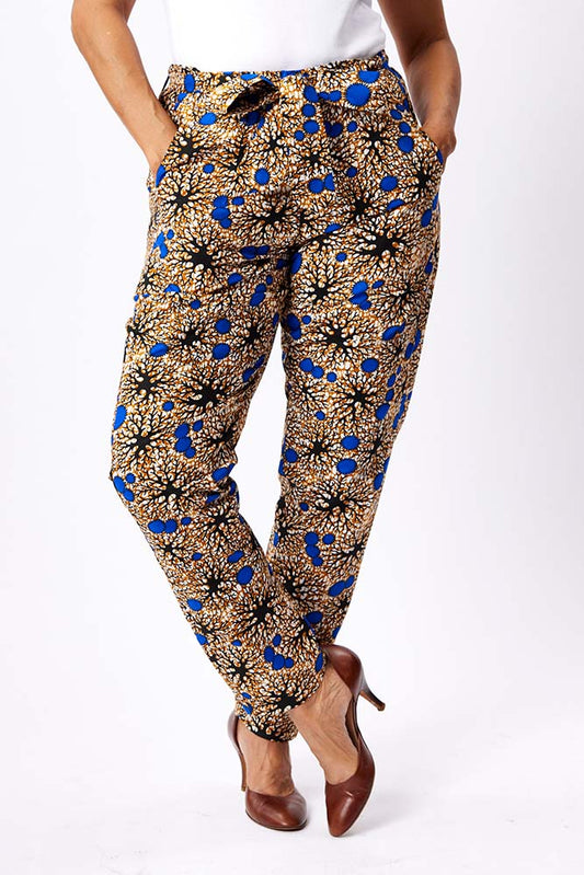Tie belt trousers