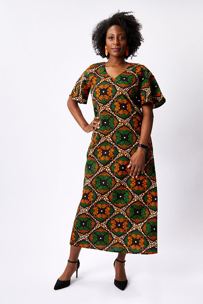 V neck Maxi Dress