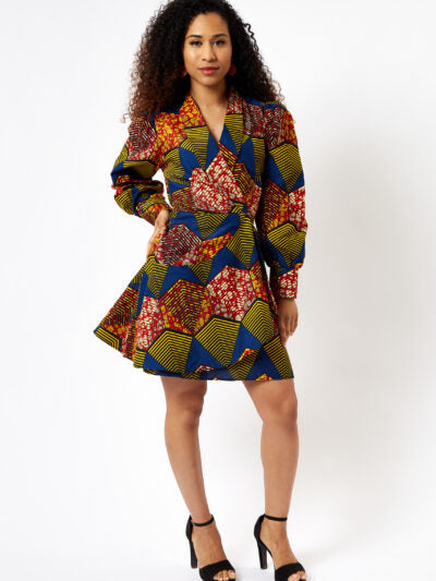 Long sleeve short frill dress