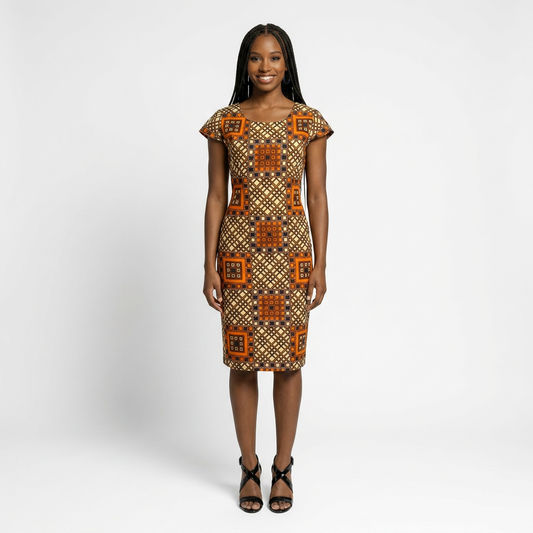 Capsleeve fully lined dress