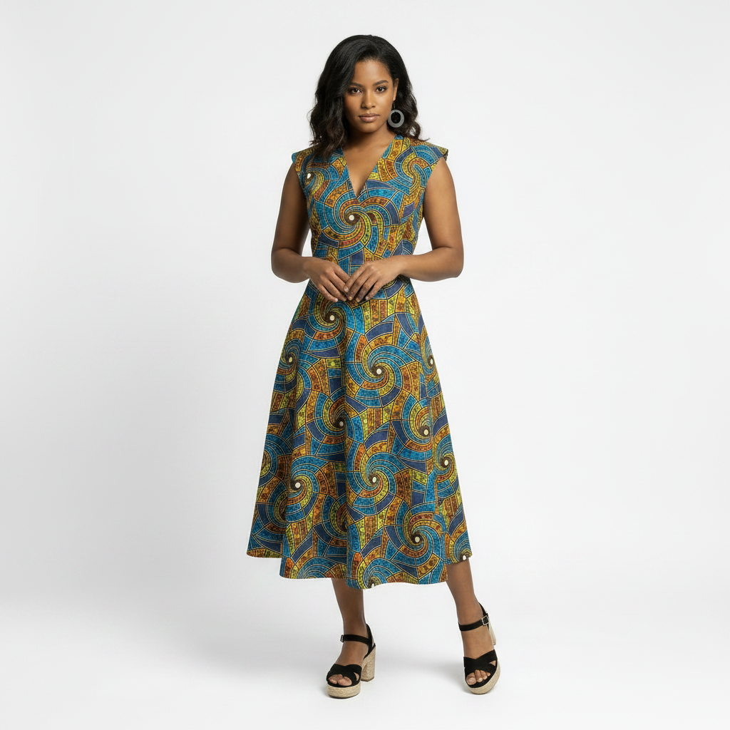 Sleeveless Full gore dress