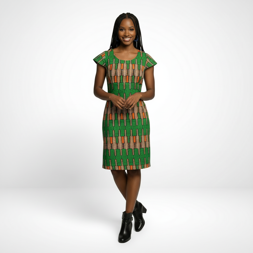 Capsleeve fully lined dress