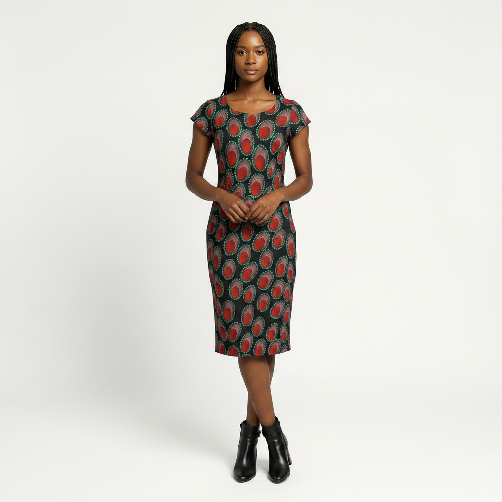 Capsleeve fully lined dress