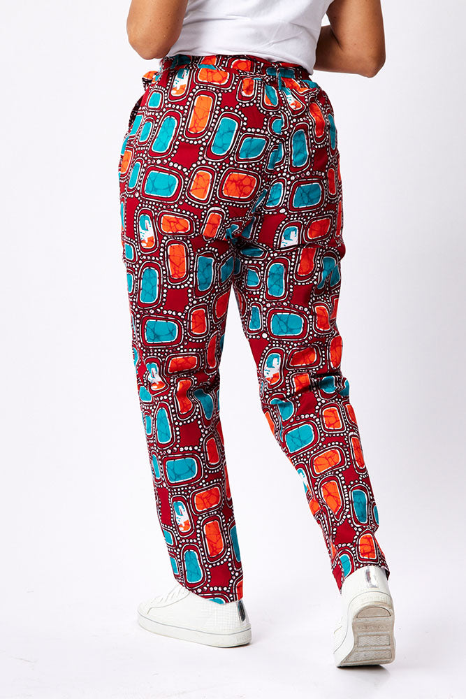 Tie belt trousers