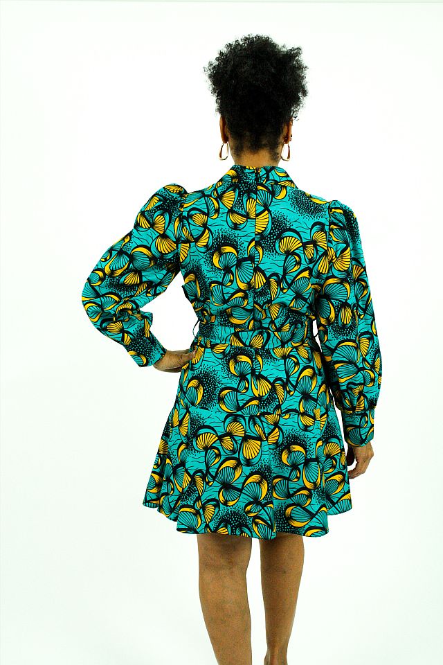 Long sleeve short frill dress