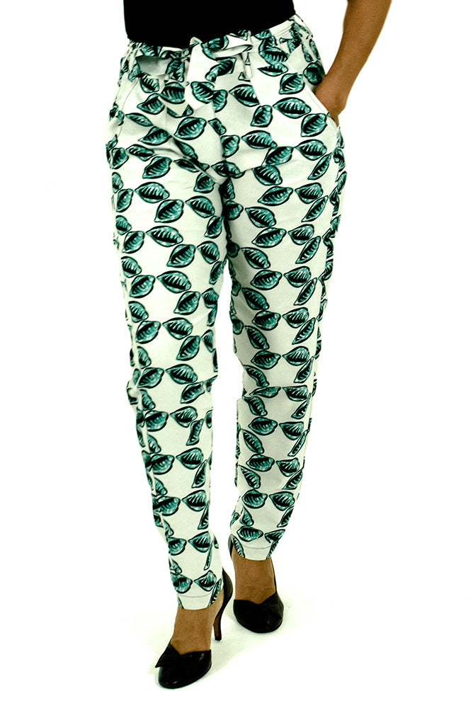 Tie belt trousers