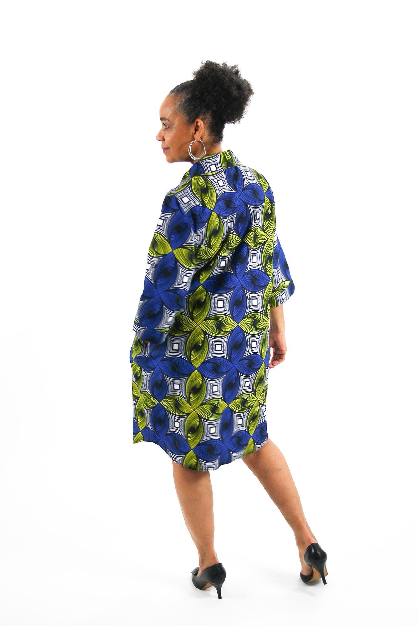 3/4 button sleeve dress