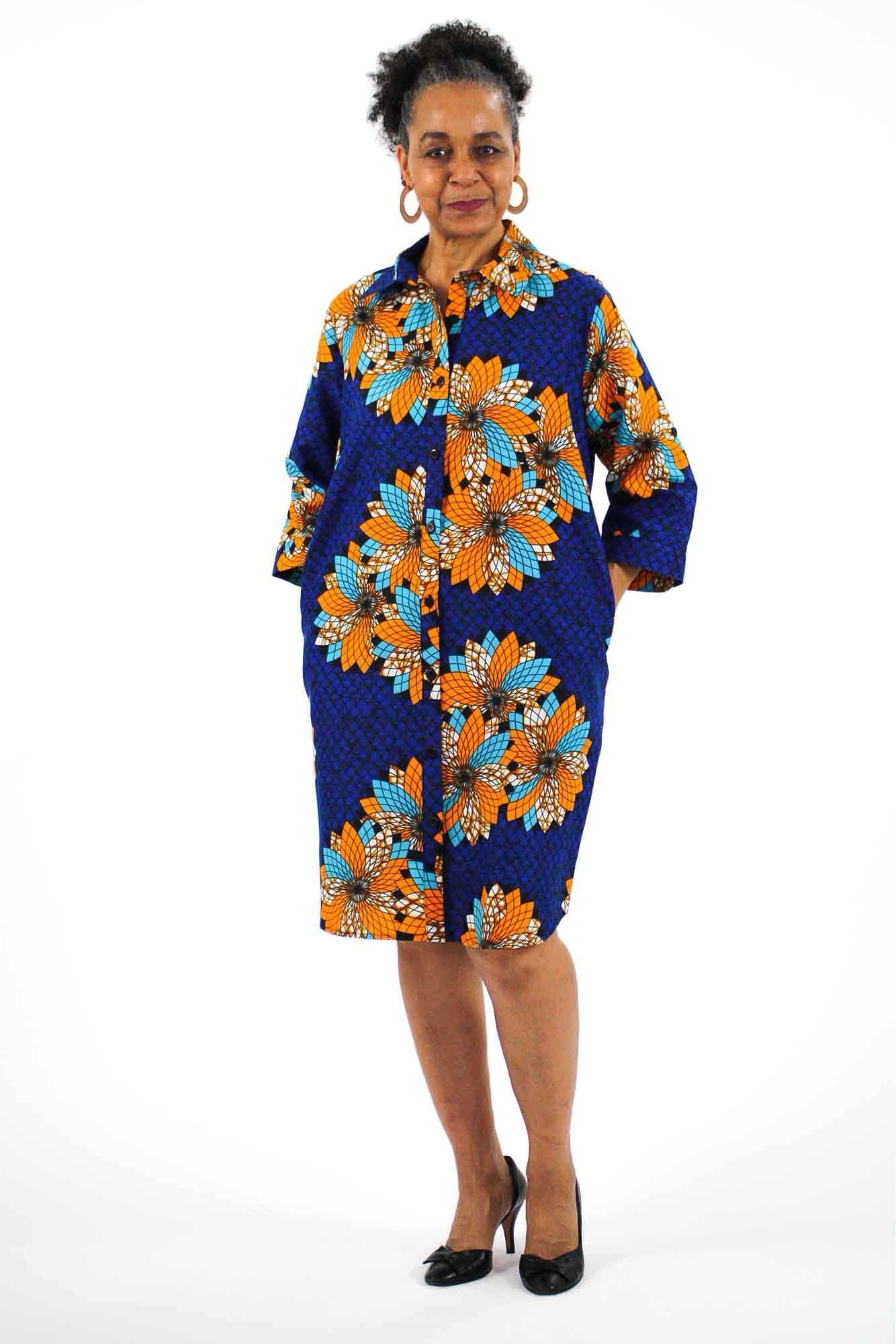 3/4 button sleeve dress