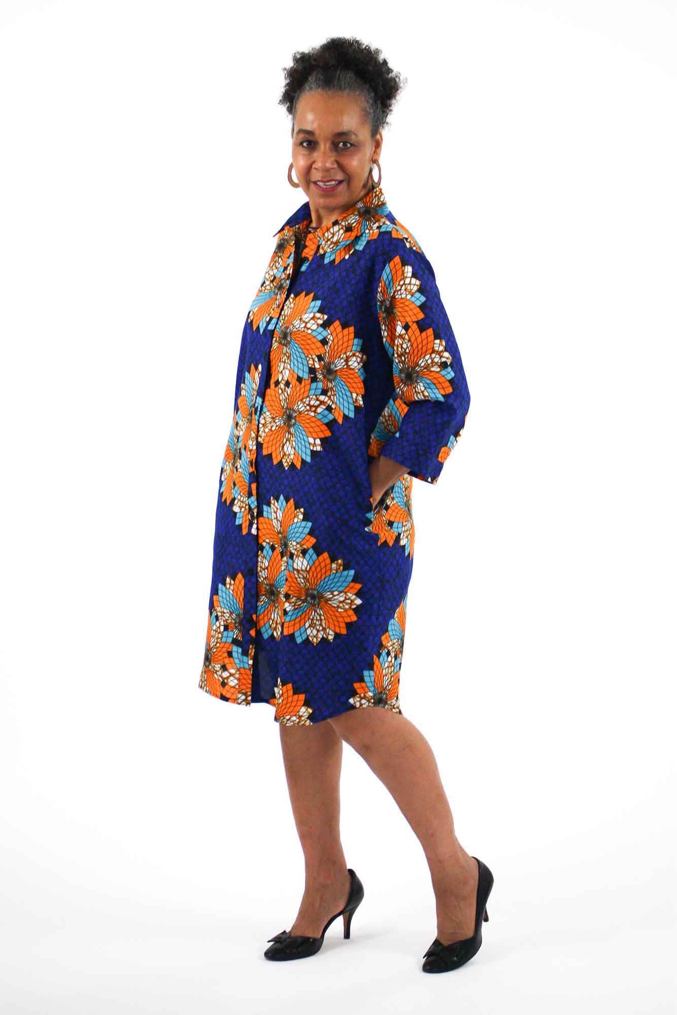 3/4 button sleeve dress